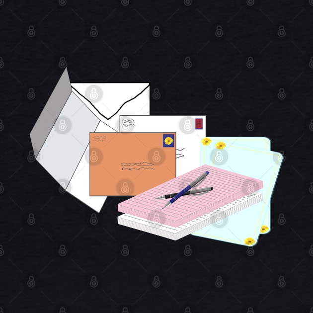 Snail Mail Happy Mail (Stacked Version – Black Background) by Art By LM Designs 